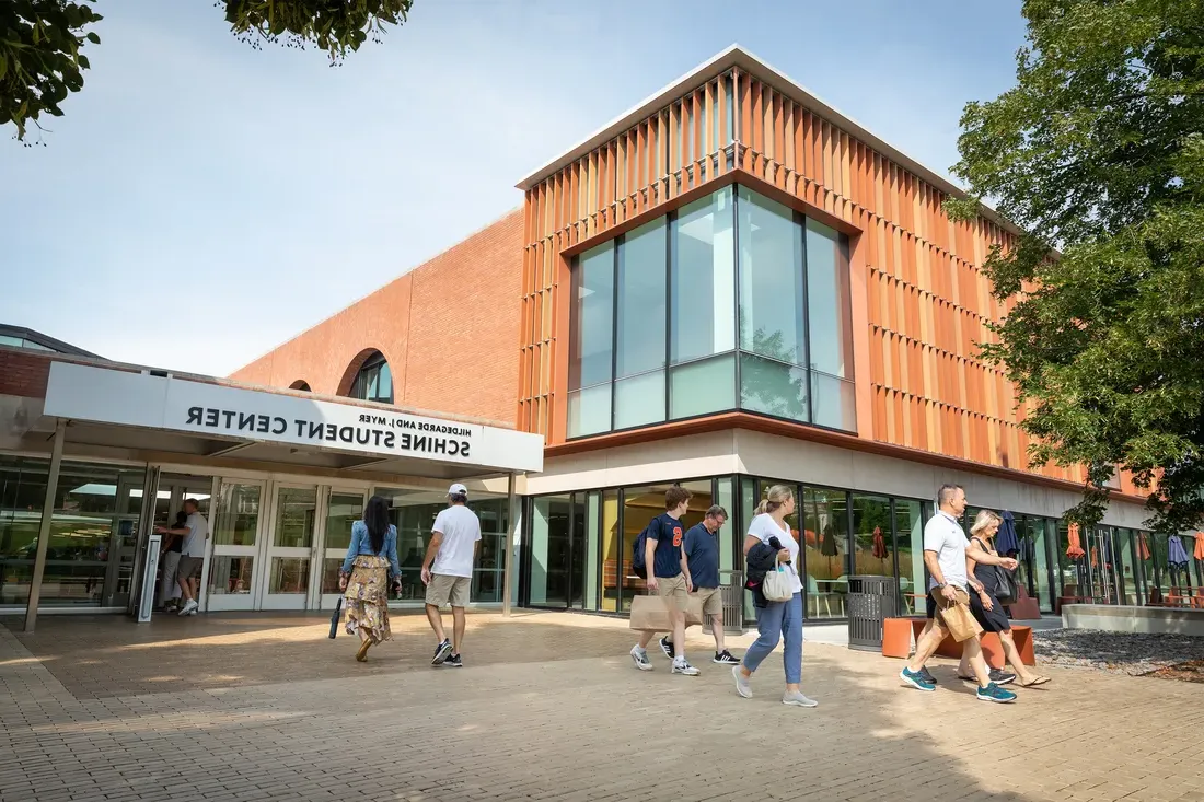 Exterior of Schine Student Center.